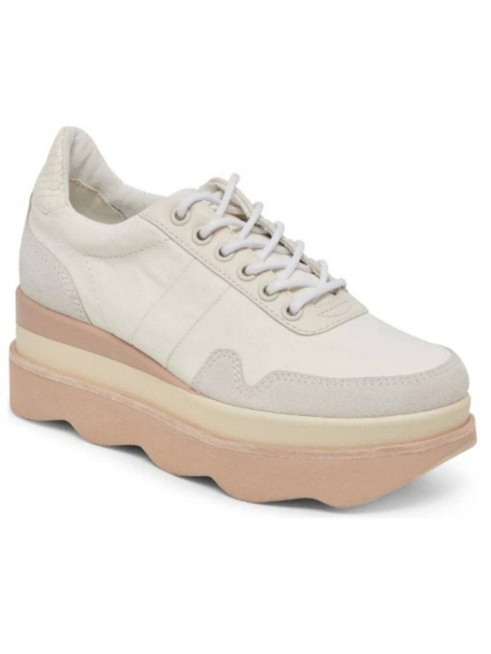 Dolce Vita Women's Jayne Double Platform Lace-Up Sneakers Size 9 Leather NEW